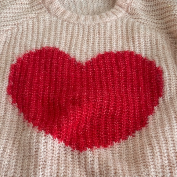 Old Navy Pink Sweater with Red Heart - Picture 3 of 5
